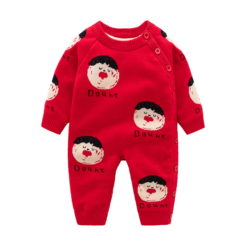 Newborn Baby Clothes Baby Crawling Clothes Thickening Out Baby Harness Christmas Holiday Onesie