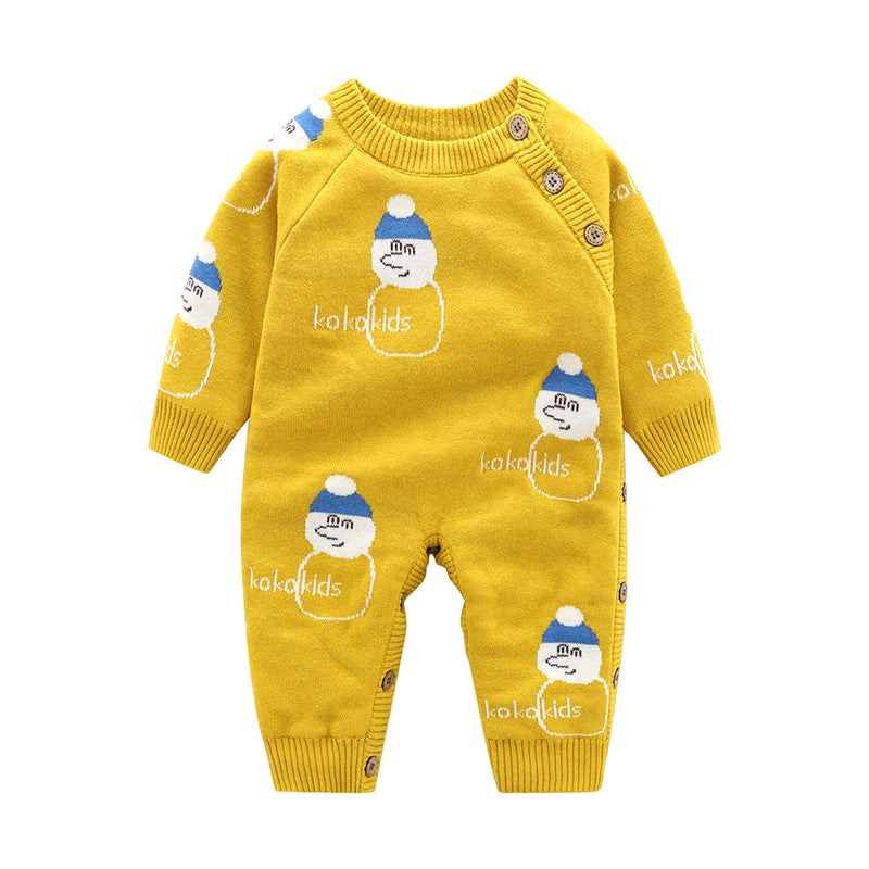 Newborn Baby Clothes Baby Crawling Clothes Thickening Out Baby Harness Christmas Holiday Onesie